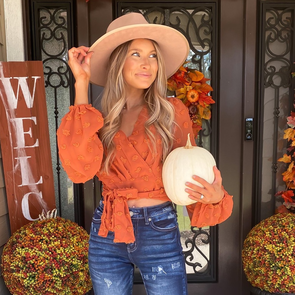 Rust Swiss Dot Crop Top